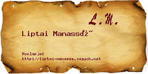 Liptai Manassé névjegykártya